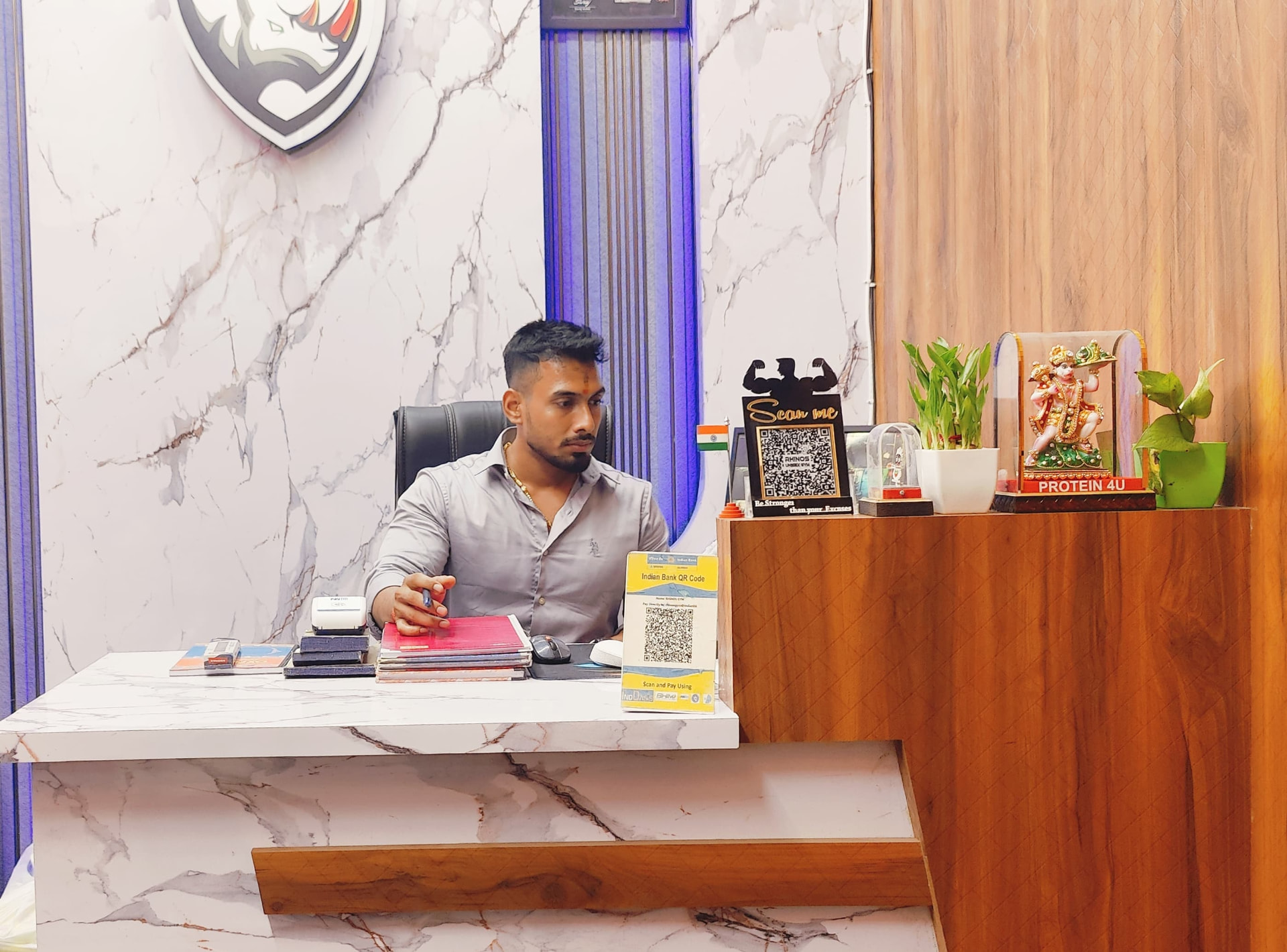 RAKESH KUMAR GUMANSINGH, founder and owner of Rhinos Gym